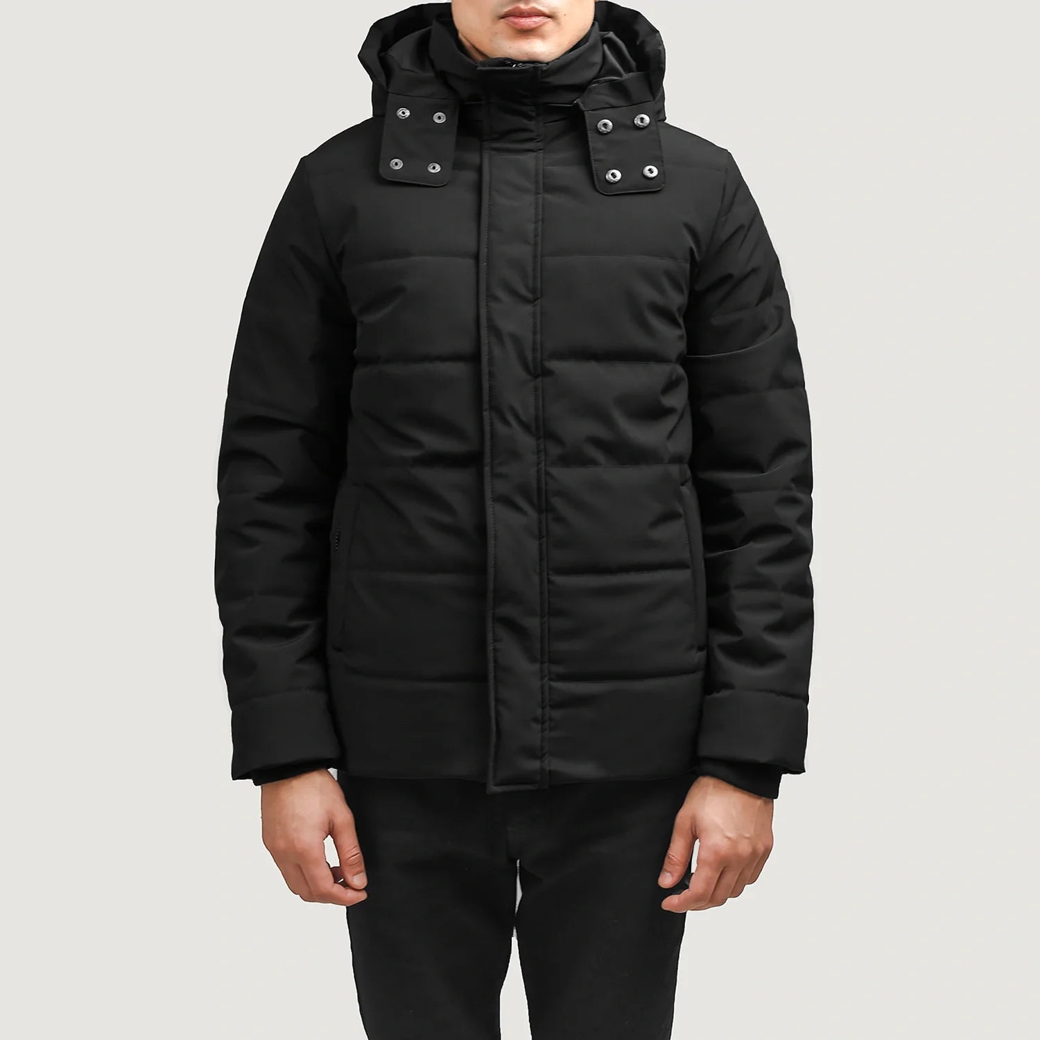 Exton Black Hooded Down Puffer Jacket - Main Image