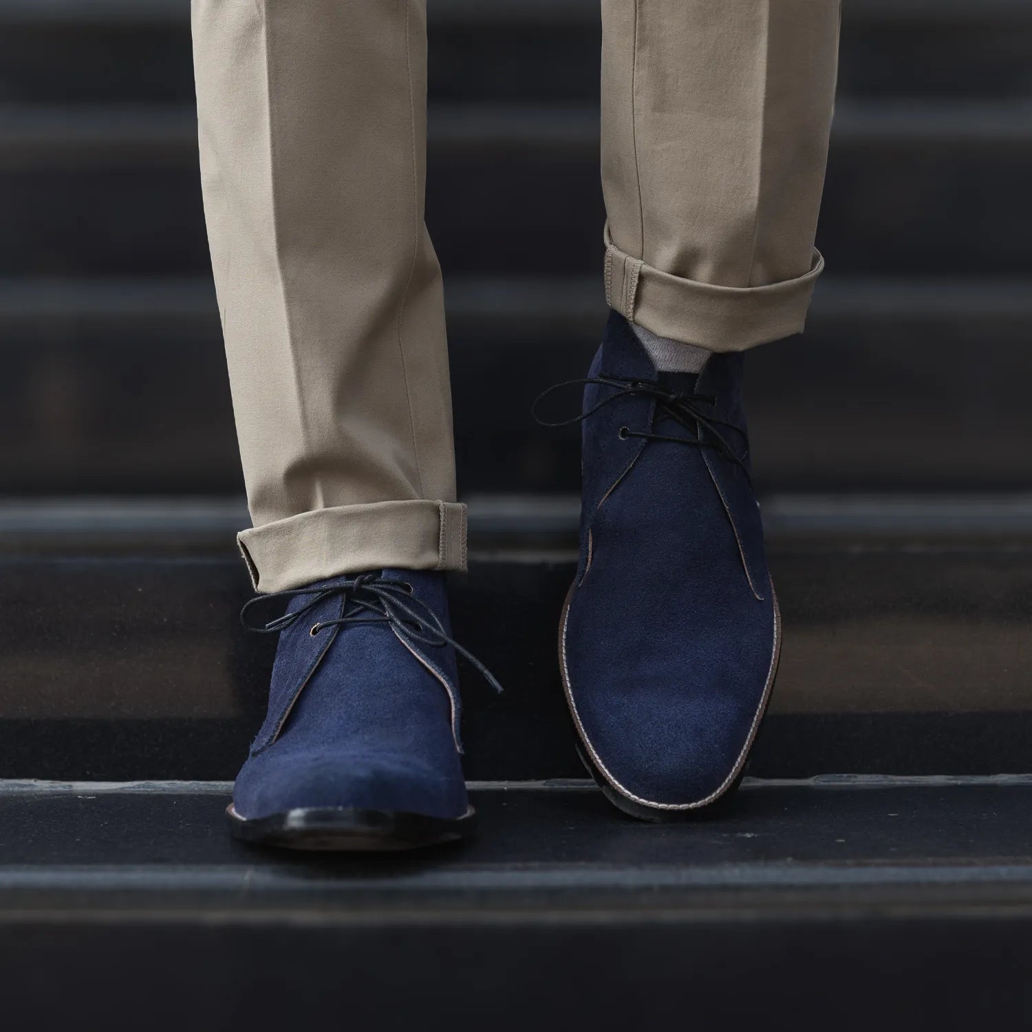 Corry Chukka Midnight Blue Suede Leather Boots - Main Image